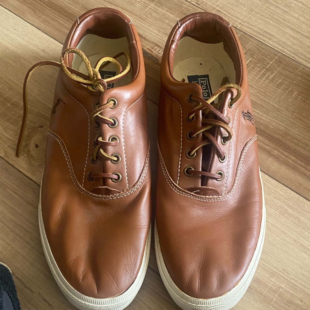 Polo by Ralph Lauren Men's Tan Leather Sneakers size 13